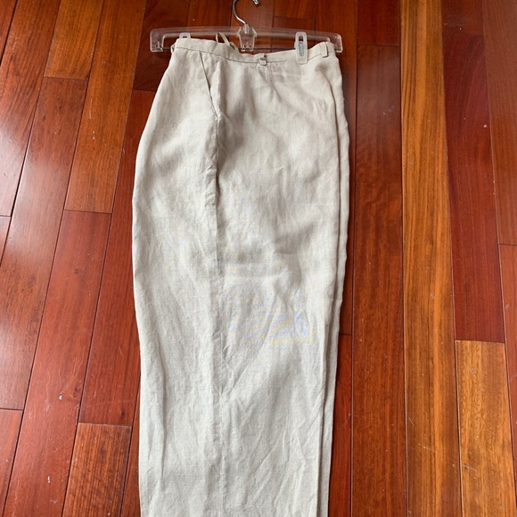 Tan linen pants. 14 petite. Valerie Stevens. - Picture 3 of 7